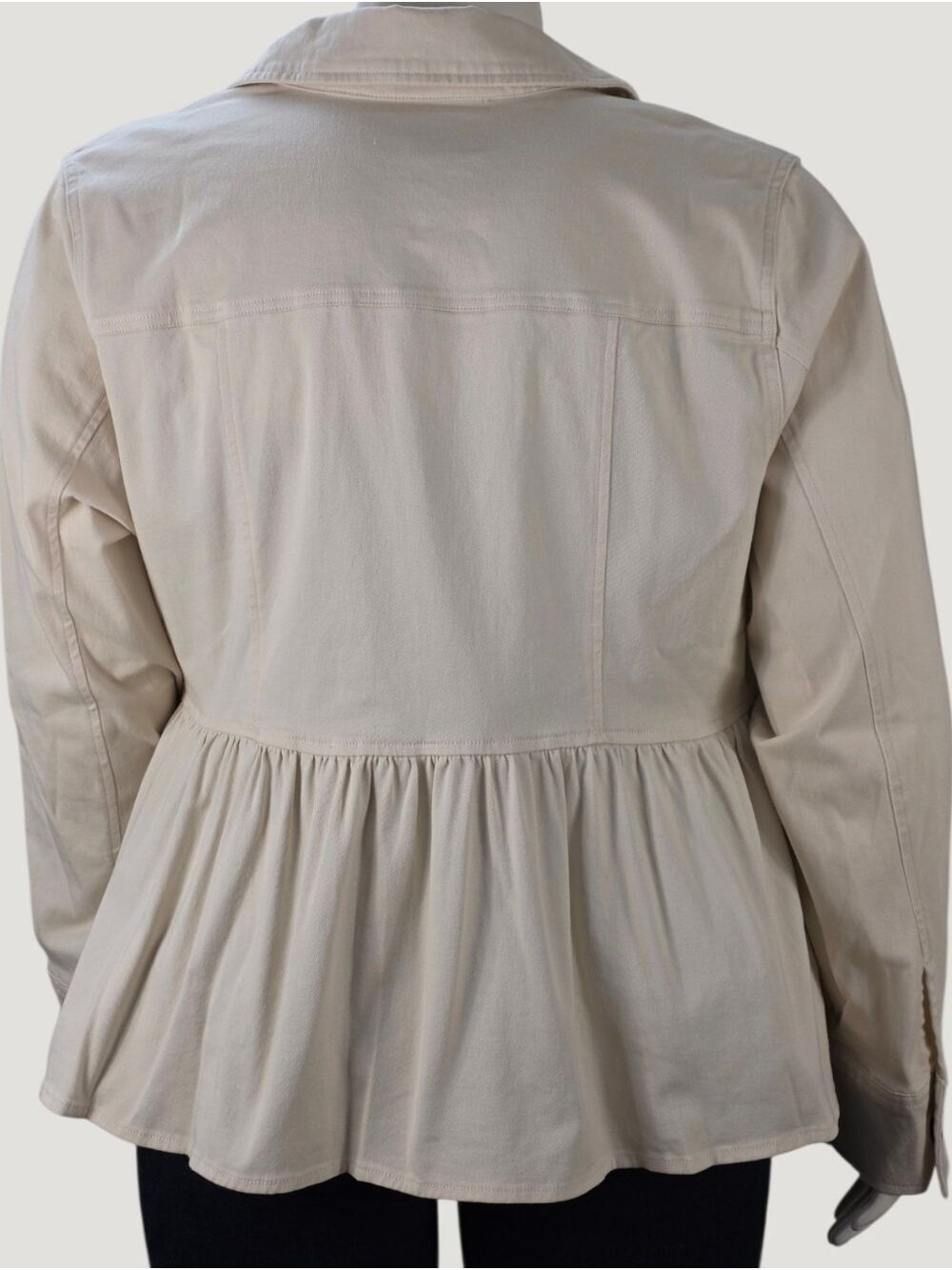 Torrid Birch Peplum Twill Jacket 2X Cream Stretch Utility NWT - Picture 5 of 12